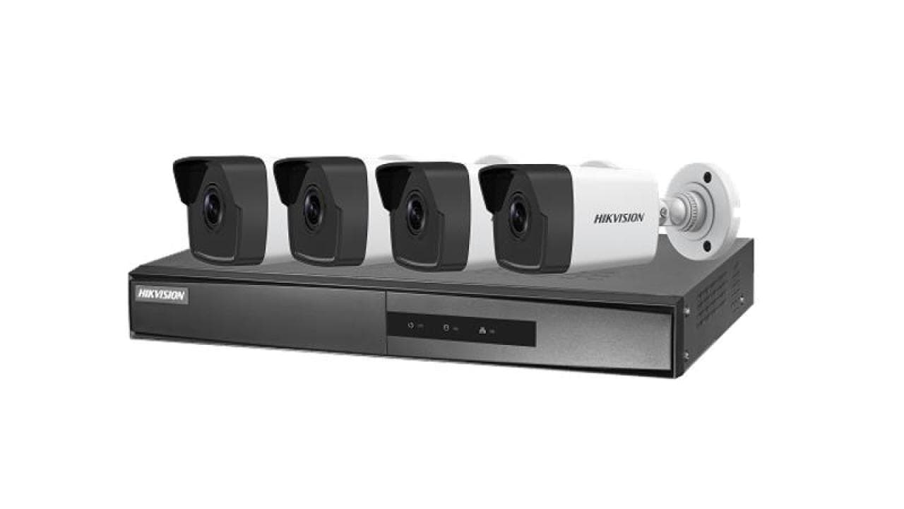 Hikvision 4-Camera IP PoE Kit — NVR + 1TB HDD